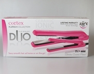 Набор керамических выпрямителей волос DUO,розового цвета + подставка в подарок